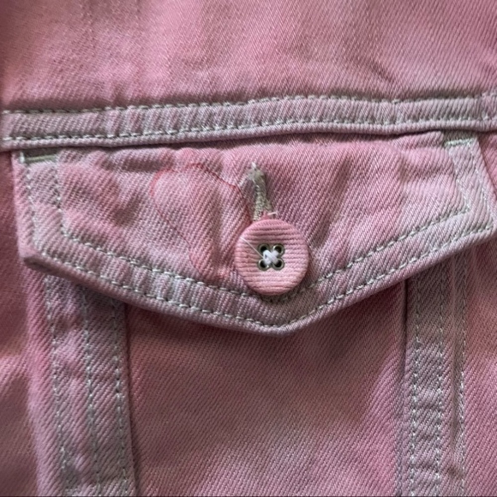 Gap pink cropped denim jean jacket size M Tall - Picture 10 of 10